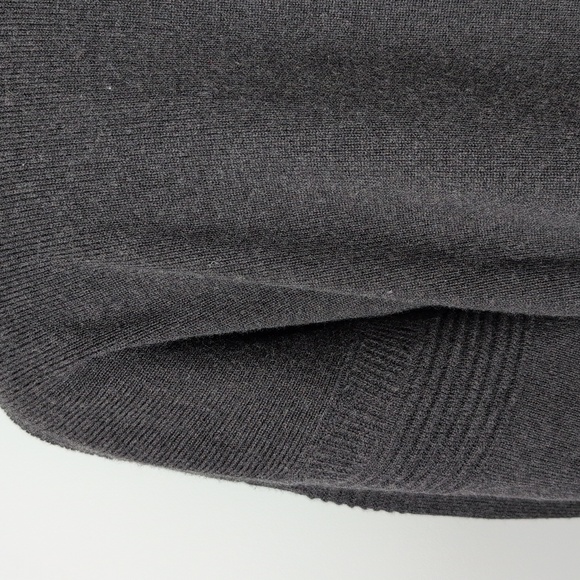 Vtg Oversized Grandpacore Charcoal Ribbed Virgin Wool Blend Crew Neck Sweater - Picture 11 of 14